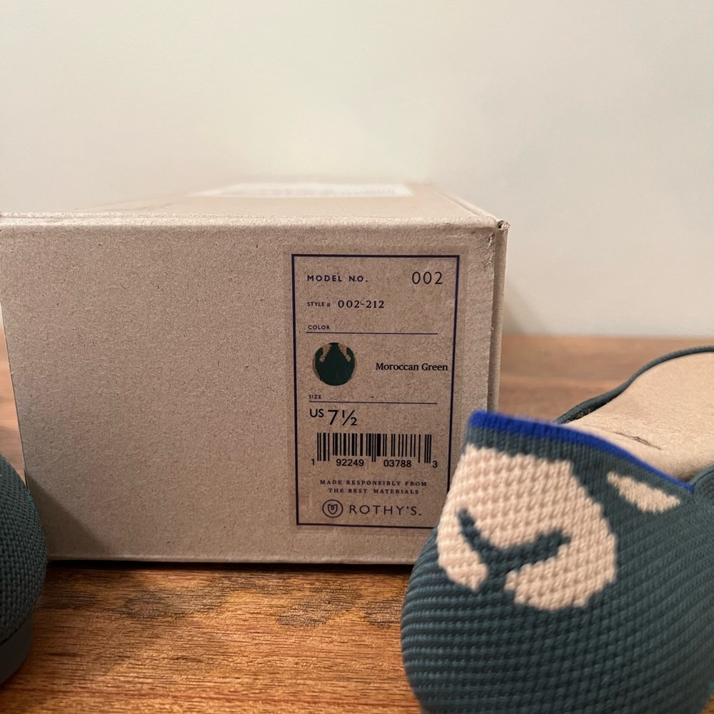 Rothy’s Moroccan Green Point Flat- NIB - Size 7.5 - Picture 9 of 11